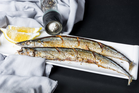 Japanese salt roasted black pepper autumn swordfish