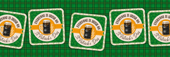 Tartan Beer Coasters Everyone St Patrick Header