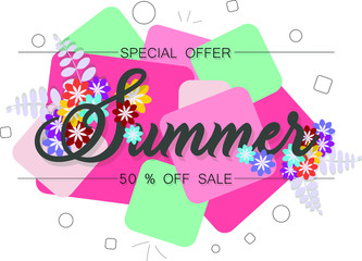 Sale banner template design, Big sale special offer. Summer sale special offer banner. vector illustration.