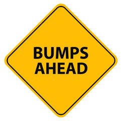 bumps ahead sign on white background