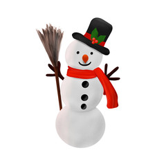 Sweety smily snowman illustration
