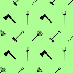 Gardening tools icons, seamless pattern.