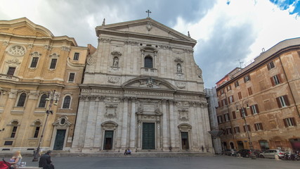 Fototapeta na wymiar Church of Santa Maria in Vallicella timelapse , also called Chiesa Nuova in Rome