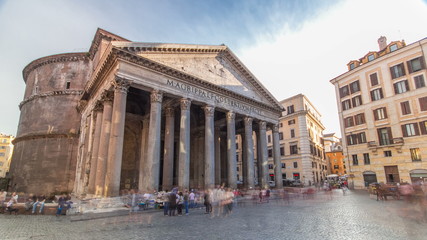 Obraz na płótnie Canvas Tourists visit the Pantheon timelapse at Rome, Italy.