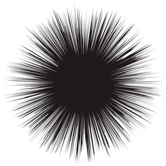 Black hole. Illustration of explosion on white background.