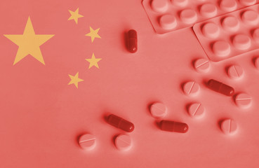 2019-nCoV Coronavirus concept. Syringe and ampoules with a vaccine against the virus