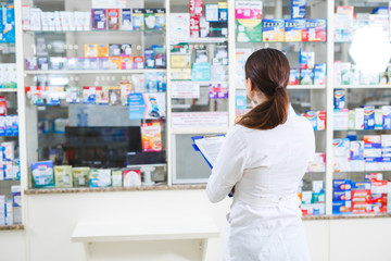 Fototapeta na wymiar sale of drugs in a pharmacy retail network