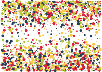 Festive color round confetti background. Abstract frame confetti texture for holiday, postcard, poster, website, carnivals, birthday and children's parties. Cover confetti mock-up. Wedding card layout