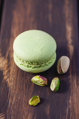 tasty fresh pistachio macaroons isolated