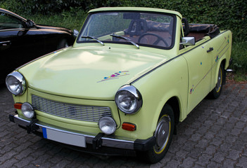 Old East German car converted into a cabriolet