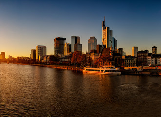 Fototapeta premium The skyline of Frankfurt across the Main