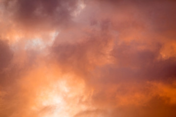 Colorful clouds in the sky at sunset time. Abstract color composition.