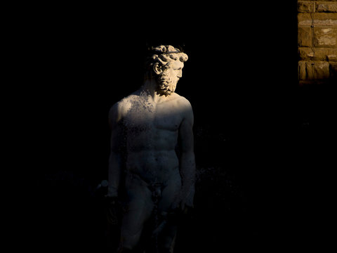 Italia, Toscana, Firenze, la fontana del Nettuno, dell'Ammmannati.