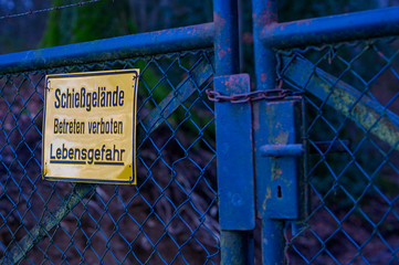 Schiessstand, betreten verboten 