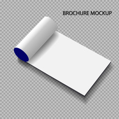 Brochure with a folded sheet. Mocap. Isolated vector object on a transparent background.
