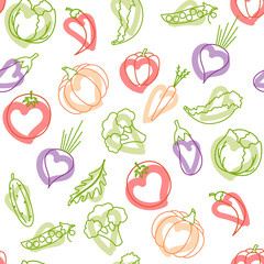 healthy natural vegetables pattern, beautiful set of vegetables