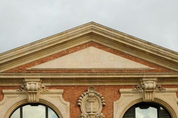   fronton of railway station in Toulon, Provence, France