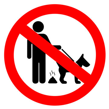 No dog pooping security sign