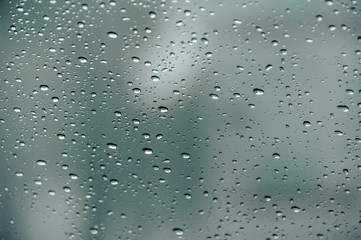 Close view at glass with drops of water on it