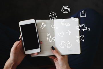 スマホ、予定表