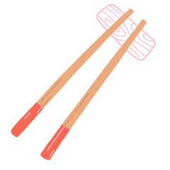 chopsticks icon. Trendy modern flat linear vector chopsticks icon on white background from thin line collection, cartoon vector illustration
