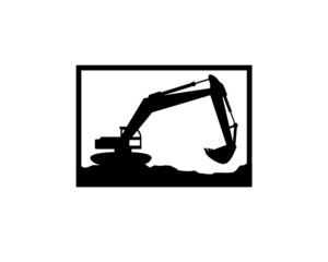 exacavator and backhoe logo template