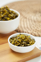 Salted vegetables on the plate