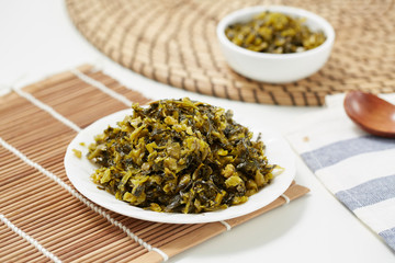 Salted vegetables on the plate