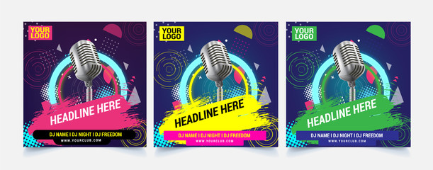 Music web template banner flyer post for social media template for sale ads