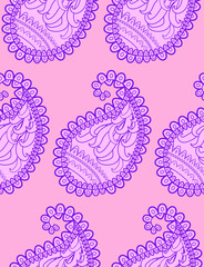 seamless pattern with Indian ornament. Turkish cucumber.