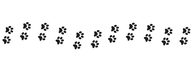 Obraz premium Track of cat dog tracks, footprint, design