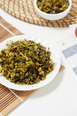 Salted vegetables on the plate