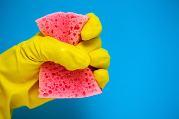 Product for professional cleaning on blue background