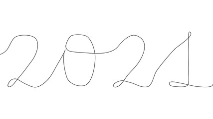 One line drawing style number 2021. Year of the cow