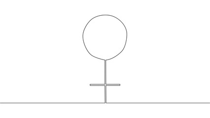 Venus symbol line icon, outline sign, linear style pictogram isolated on white. © MichiruKayo