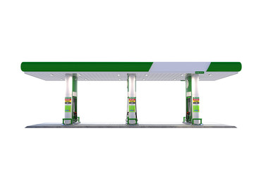 gas station canopy grass green v1