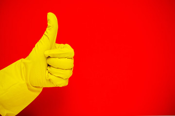 Product for professional cleaning on red background