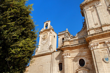 Fototapeta na wymiar Bell tower of Cathedral Basilica of Oria, Puglia, Italy