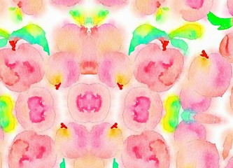 Watercolor paper background. Abstract Painted Illustration. Brush stroked painting.