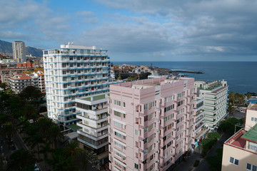 Fototapeta na wymiar Panorama view of Puerto de la Cruz city on Tenerife island, Spain