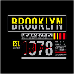 Brooklyn typography t-shirt graphics, vectors illustration