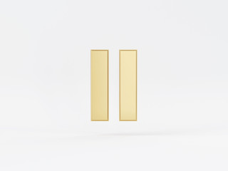 Golden metal 3d icon object isolated in white background. 3d rendering - illustration.