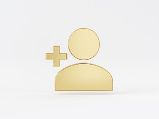 Obraz premium Golden metal 3d icon object isolated in white background. 3d rendering - illustration.