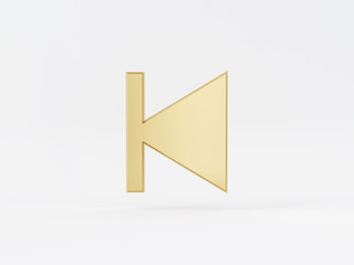 Golden metal 3d icon object isolated in white background. 3d rendering - illustration.