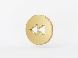 Golden metal 3d icon object isolated in white background. 3d rendering - illustration.