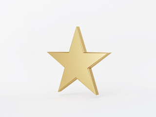 Golden metal 3d icon object isolated in white background. 3d rendering - illustration.