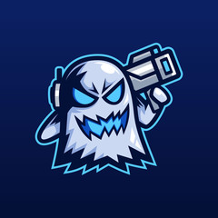 Ghost bazooka mascot logo design