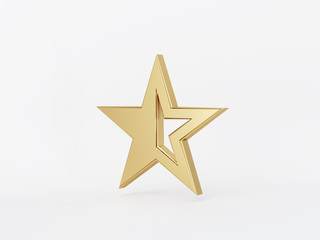 Golden metal 3d icon object isolated in white background. 3d rendering - illustration.