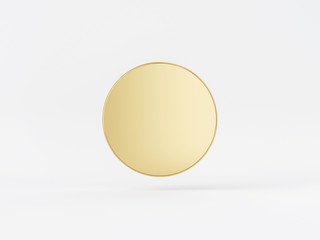Golden metal 3d icon object isolated in white background. 3d rendering - illustration.