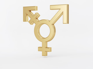 Golden metal 3d icon object isolated in white background. 3d rendering - illustration.